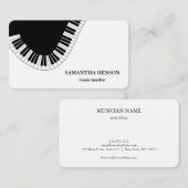 Elégant musicien Carte de visite avec note de musi (Devant / Derrière)