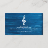 Elégant musicien Carte de visite avec note de musi (Dos)