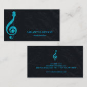 Elégant musicien Carte de visite avec note de musi (Devant / Derrière)