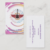 Elégant musicien Carte de visite avec note de musi (Devant / Derrière)