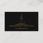 Elégant musicien Carte de visite avec note de musi (Dos)