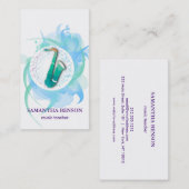 Elégant musicien Carte de visite avec note de musi (Devant / Derrière)