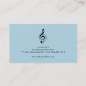 Elégant musicien Carte de visite avec note de musi (Dos)
