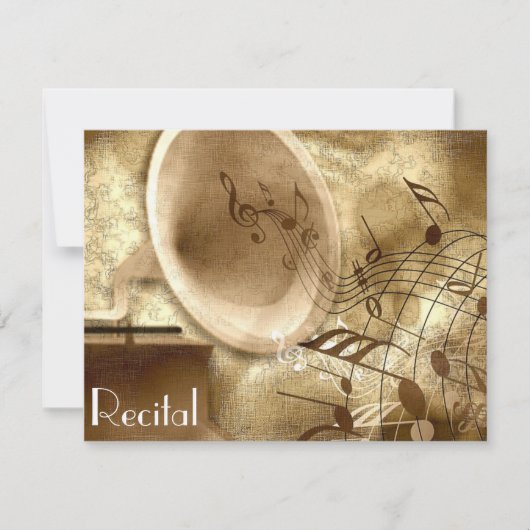 Elégant musique Vintage Unisex Invitations (Devant)