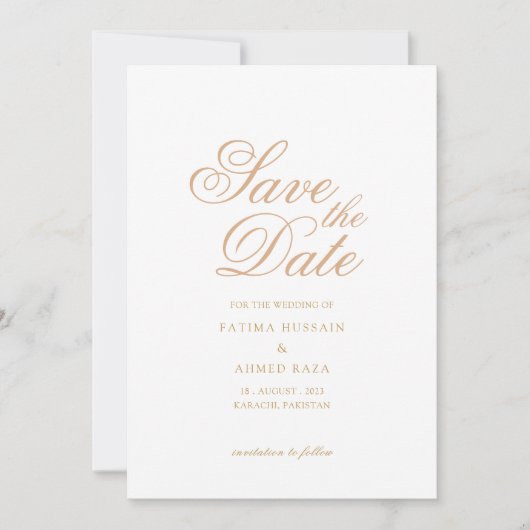 Elegant Muslim Save De Datum Aankondiging Kaart (Voorkant)