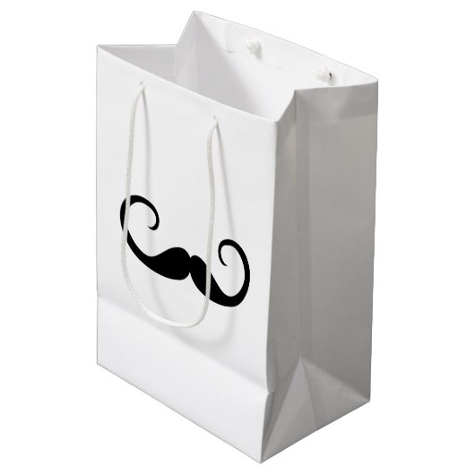 Elegant Mustache Medium Cadeauzakje (Voorkant Gekanteld)