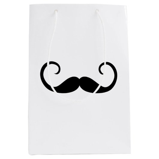 Elegant Mustache Medium Cadeauzakje (Voorkant)