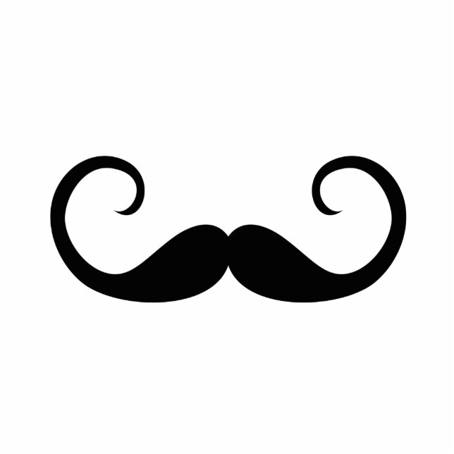 Elegant Mustache Staand Fotobeeldje (Voorkant)