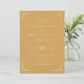 Elegant Mustard Yellow Wedding Invitation (Debout devant)