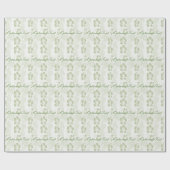 Elegant Muted Sage Hibiscus Pattern Cadeaupapier (Vlak)