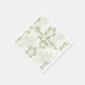 Elegant Muted Sage Hibiscus Pattern Servet (Hoek)