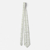 Elegant Muted Sage Hibiscus Pattern Stropdas (Achterkant)