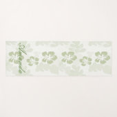 Elegant Muted Sage Hibiscus Pattern Yogamat (Voorkant (horizontaal))