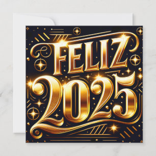 Elegant Muy feliz Año Nuevo 2025 Feestdagenkaart