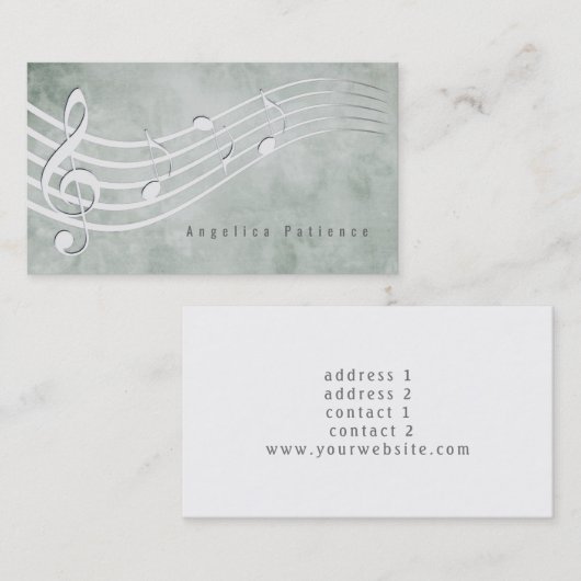 Elegant muziek melodie ontwerp visitekaartje (Voorkant / Achterkant)