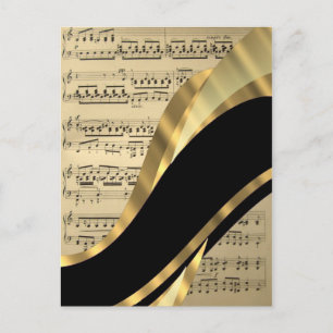 Elegant muziekblad briefkaart