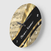 Elegant muziekblad grote klok (Hoek)