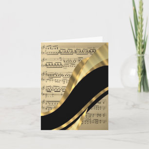 Elegant muziekblad kaart