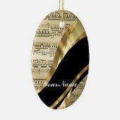 Elegant muziekblad keramisch ornament (Rechts)