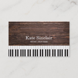 Elegant muziekdocent Piano Keys Musical Visitekaartje