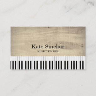 Elegant muziekdocent Piano Keys Musical Visitekaartje