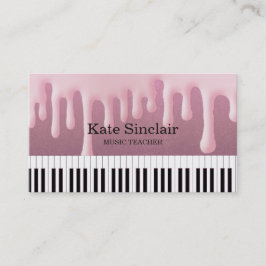Elegant muziekdocent Piano Keys Musical Visitekaartje