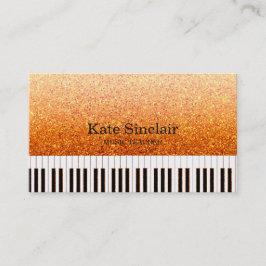 Elegant muziekdocent Piano Keys Musical Visitekaartje