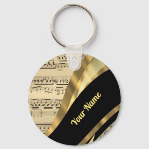 Elegant muziekvel key ring sleutelhanger