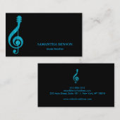 Elegant muzikant Visitekaartje met muzieknotitie (Voorkant / Achterkant)