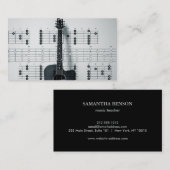 Elegant muzikant Visitekaartje met muzieknotitie (Voorkant / Achterkant)
