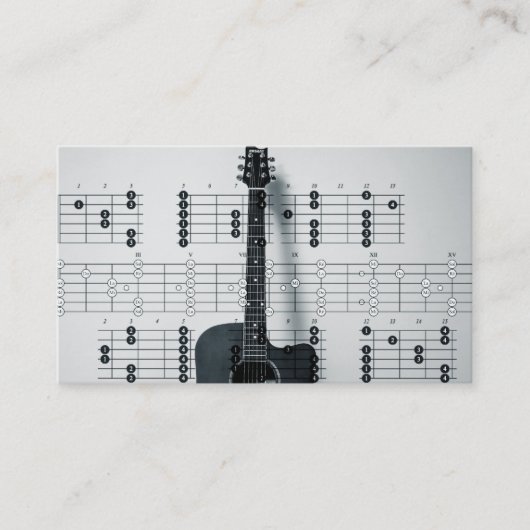 Elegant muzikant Visitekaartje met muzieknotitie (Voorkant)