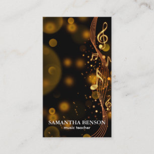 Elegant muzikant Visitekaartje met muzieknotitie