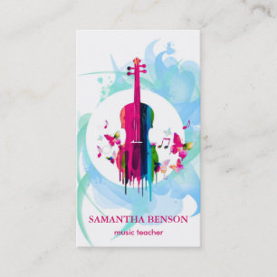 Elegant muzikant Visitekaartje met muzieknotitie