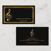 Elegant muzikant Visitekaartje met muzieknotitie (Voorkant / Achterkant)