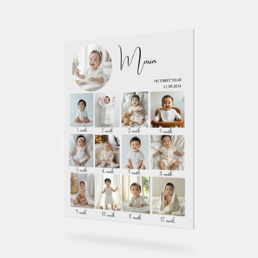 Elegant My First Year Collage Custom Photo (Angle)