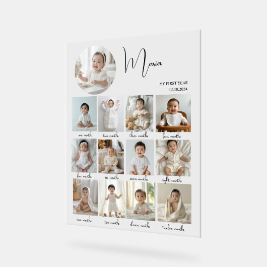 Elegant My First Year Collage Custom Photo (Angle)