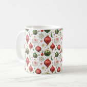 "Elegant naadloos kerstversiering patroon Koffiemok (Voorkant links)