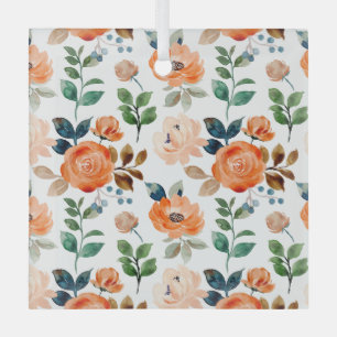 Elegant naadloos patroon van waterverf bloemen glas ornament