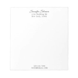 Elegant naam en adres zwart modern script notitieblok