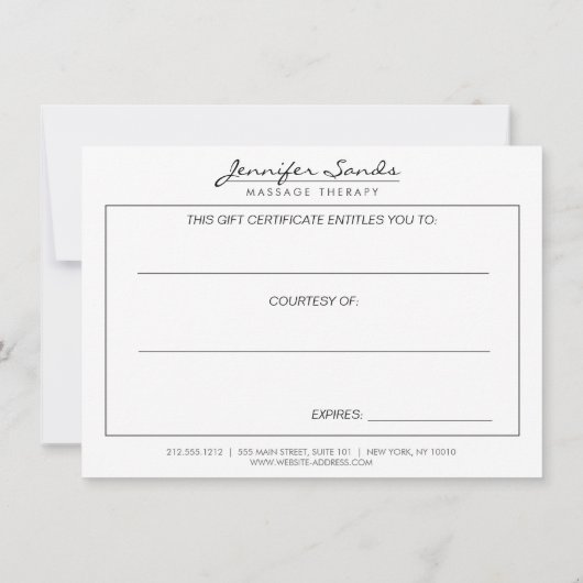 ELEGANT NAAM met ORCHIDS-cadeaubon (Achterkant)