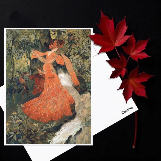 Elegant nabij een lente,  briefkaart