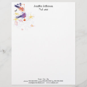 Elegant nagelkunstenaar letterhead briefhoofd