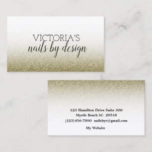 Elégant Nail Tech Carte de visite de Parties scint