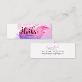 Elegant Nail-technicus Mini Visitekaartje (Voorkant / Achterkant)