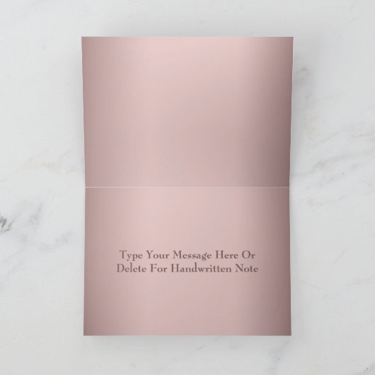 Elegant nam Gouden Hand Getrokken Bloemen dank u Kaart (Binnen)