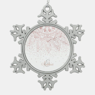 Elegant nam het gouden ontwerp van tin sneeuwvlok ornament