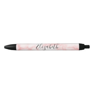 Elegant namaak roze marmer Zwarte Script Voeg uw n Inkt Pen