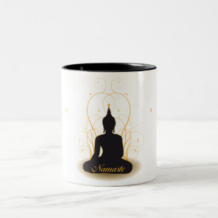 Elegant Namaste Buddha Tweekleurige Koffiemok