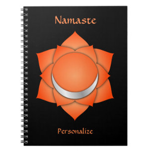 Elegant Namaste Oranje Sacral Chakra Personaliseer Notitieboek