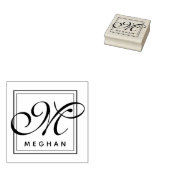 Elegant Name and Monogram Lijst Rubberstempel (Gestempeld)